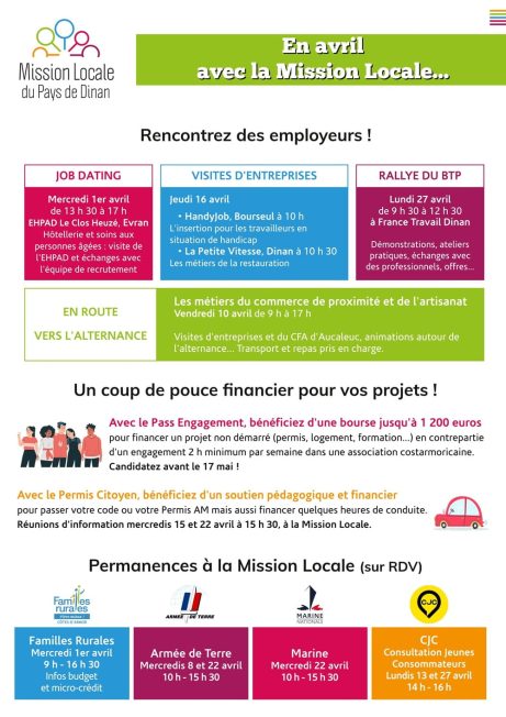 Mission locale programme verso Avril 2026