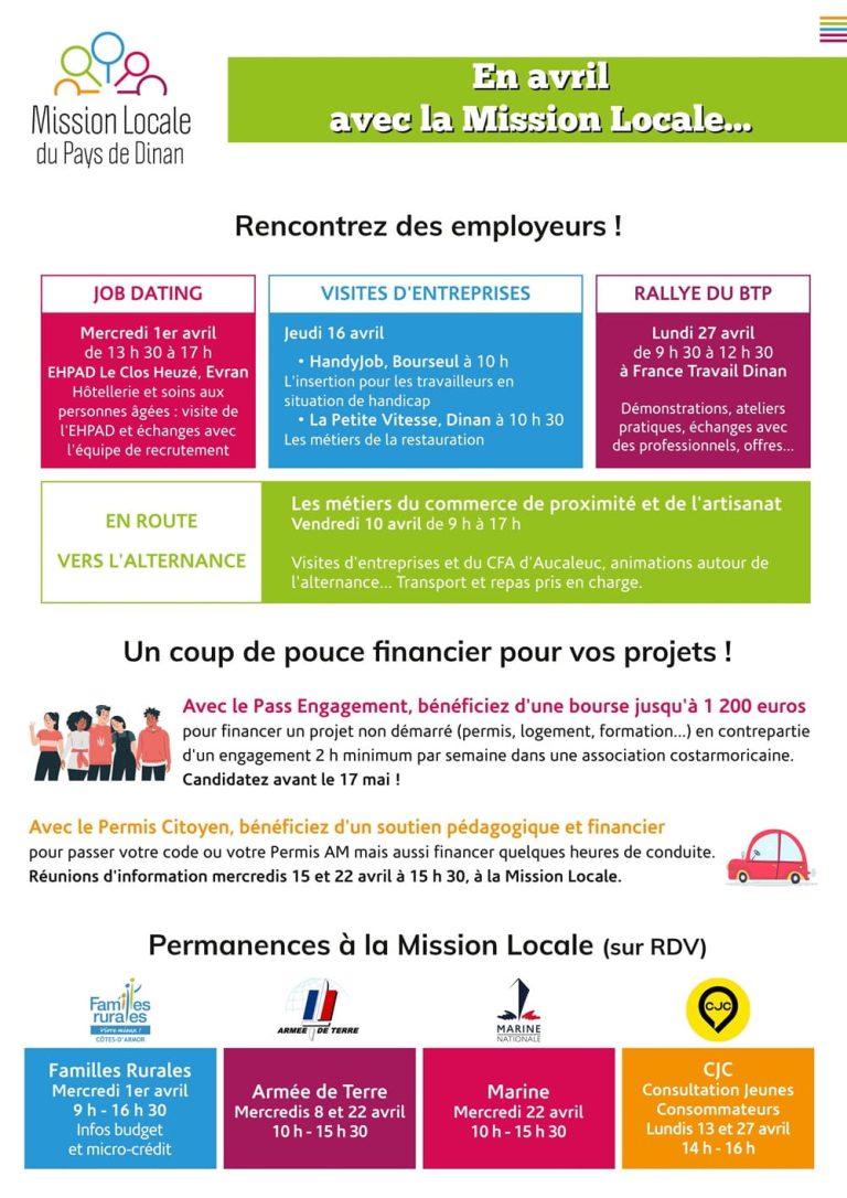 Lire la suite à propos de l’article La mission locale en avril